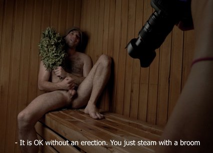 Real gay bathhouse video with mutual handjob porn