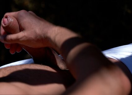 Naked male runner getting caught jerking off in public